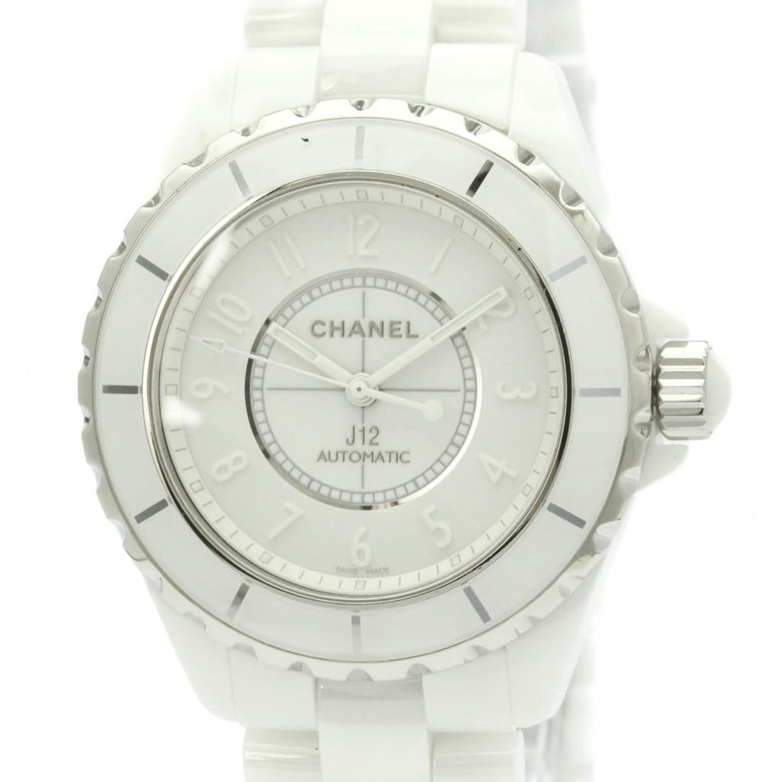 CHANEL J12 White Phantom Steel Ceramic Automatic Mens Watch ?3443 Polished: --- Catalog ---Category: SizeCase Diameter: 38mm / 1.5''Category: DesignType: WristwatchStyle: SportGender: MenColor (Dial): WhiteMaterial (Band): CeramicMaterial (Case): Ceramic, Stainless steelCateg