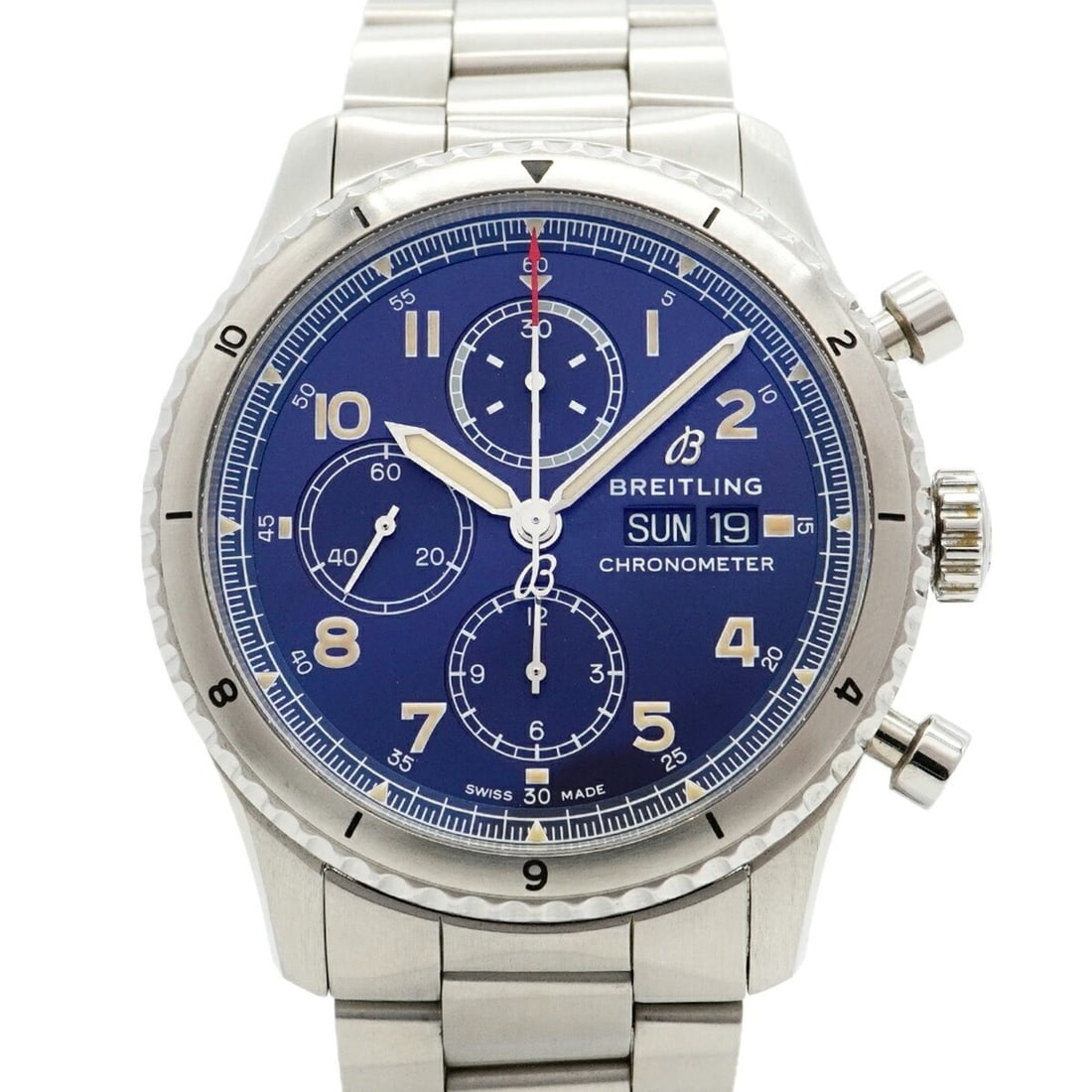 Breitling Aviator 8 A13316 Navy Dial Men's Watch: --- Catalog ---Category: SizeWrist Size: 17.5cm / 6.88''Case Diameter: 43.1mm / 1.7''Category: DesignType: WristwatchGender: MenColor (Dial): NavyMaterial (Band): Stainless steelCategory: GeneralMPN: