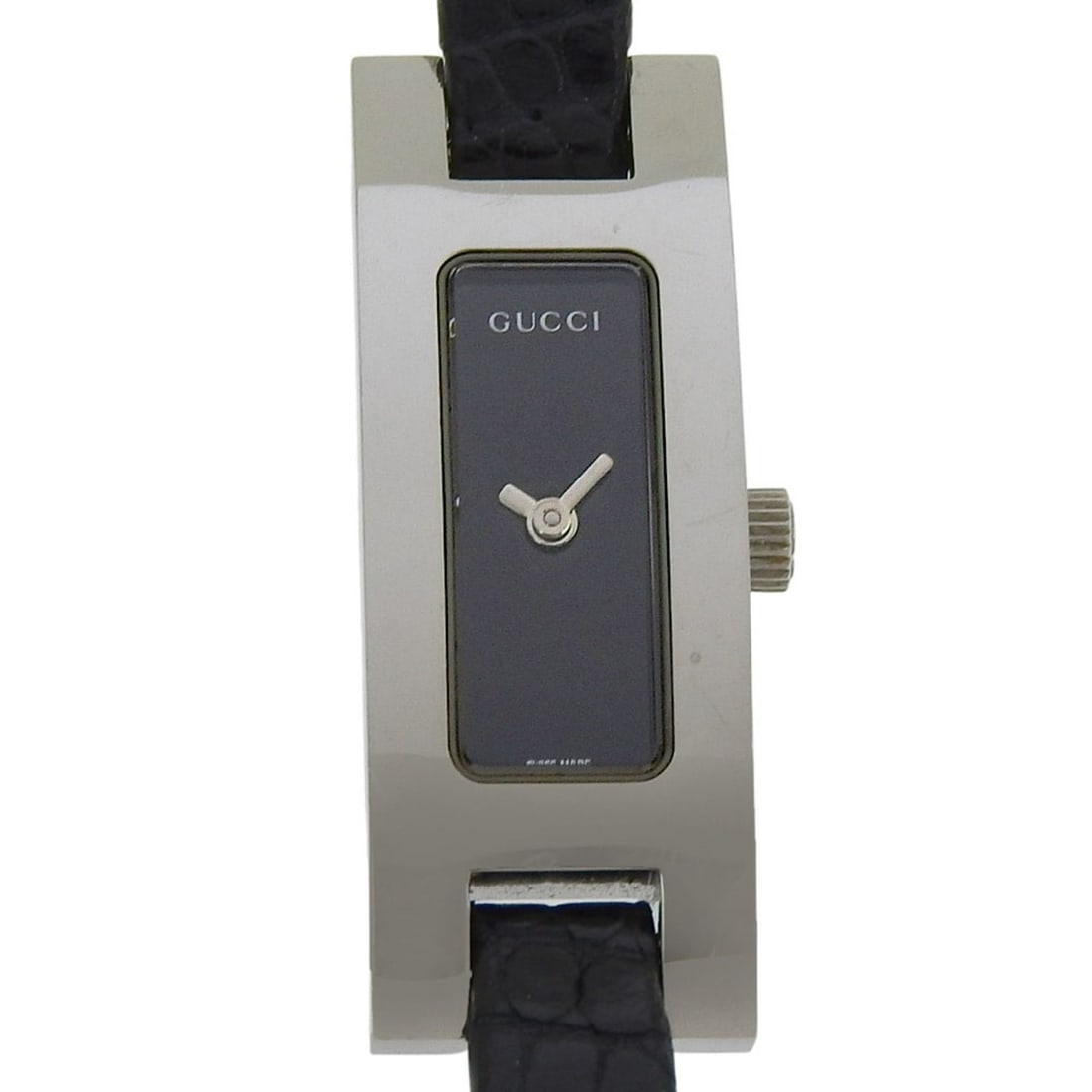 Gucci 3900L Women's Watch, Stainless Steel and Leather, Quartz Movement, Analog Display, Black Dial: --- Catalog ---Category: SizeWrist Size: 14cm - 17cm / 5.51'' - 6.69''Case Diameter: 12mm / 0.47''Category: DesignType: WristwatchGender: WomenColor (Dial): BlackMaterial (Band): LeatherMaterial (Case