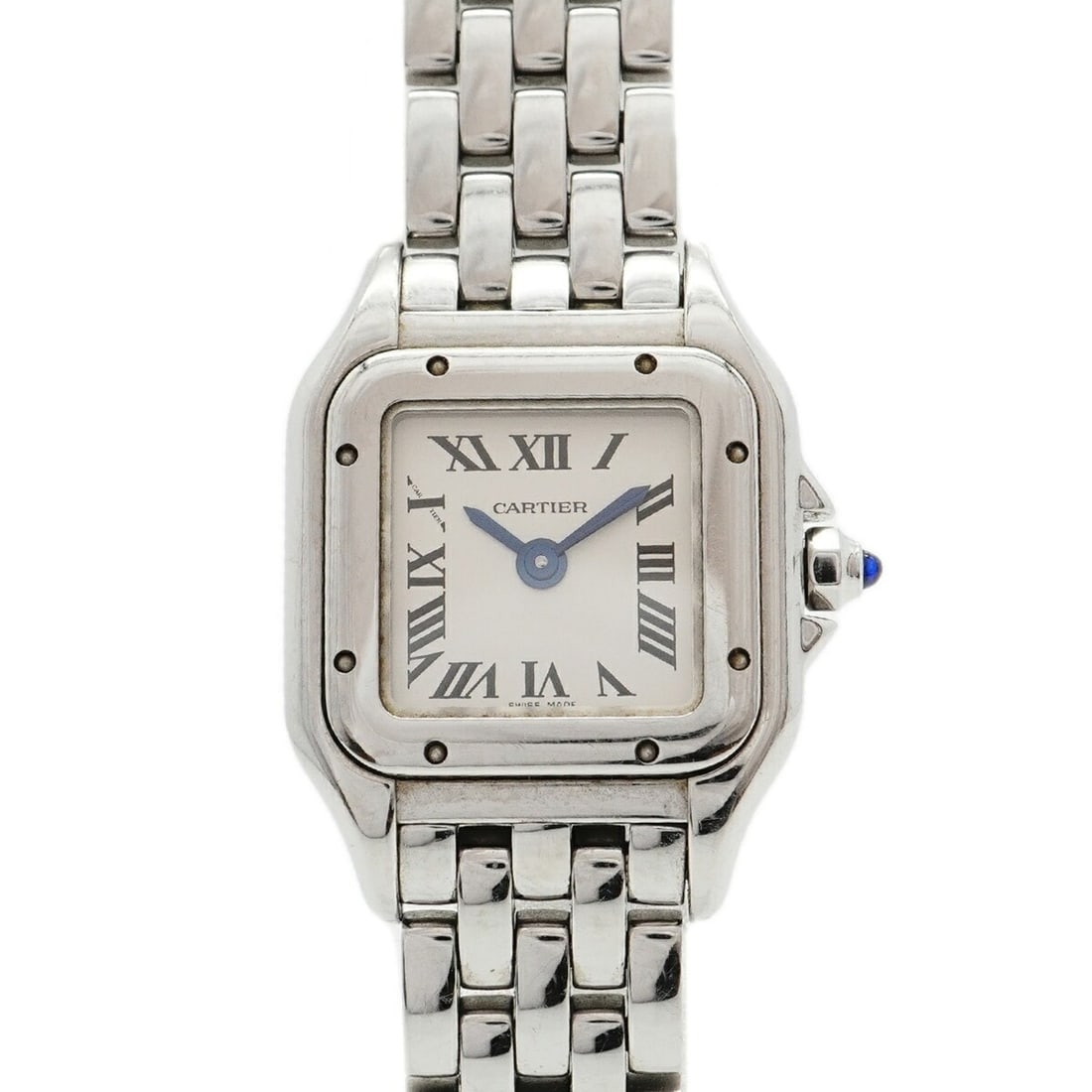 Cartier Panthère de Mini WSPN0019 Silver Dial Women's Watch: --- Catalog ---Category: SizeWrist Size: 14cm / 5.51''Case Diameter: 18.5mm / 0.73''Category: DesignType: WristwatchGender: WomenColor (Dial): SilverMaterial (Band): Stainless steelCategory: GeneralMP