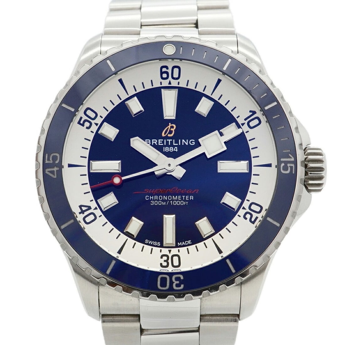 Breitling Superocean A17375 Navy Dial Men's Watch: --- Catalog ---Category: SizeWrist Size: 17cm / 6.69''Case Diameter: 42.2mm / 1.66''Category: DesignType: WristwatchGender: MenColor (Dial): NavyMaterial (Band): Stainless steelCategory: GeneralMPN: A