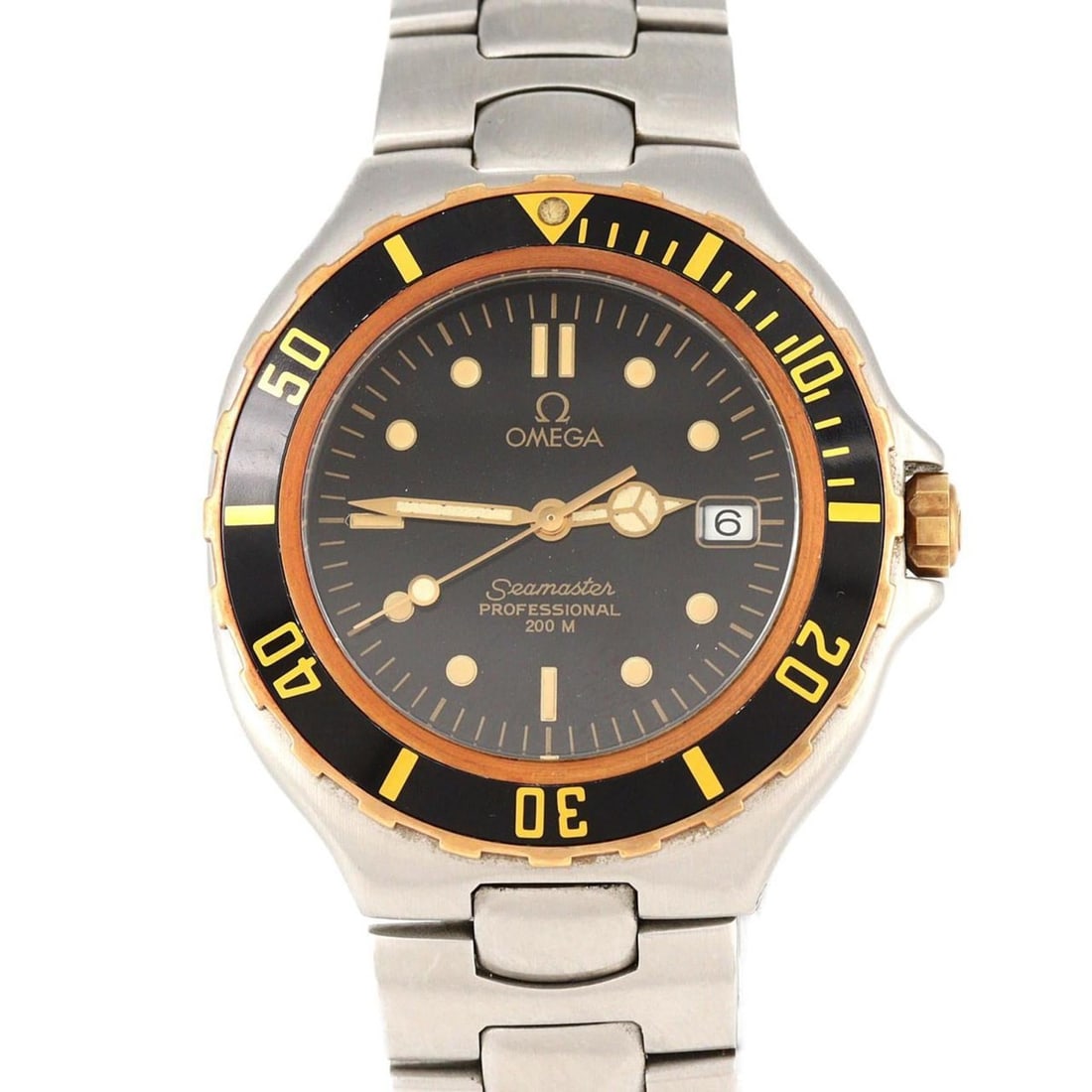 Omega Seamaster Pro Two-tone SSxYG Quartz Watch: --- Catalog ---Category: SizeWrist Size: 18cm / 7.08''Case Diameter: 36mm / 1.42''Category: DesignType: WristwatchGender: MenColor (Dial): BlackMaterial (Band): Stainless steelMaterial (Case): Stainle