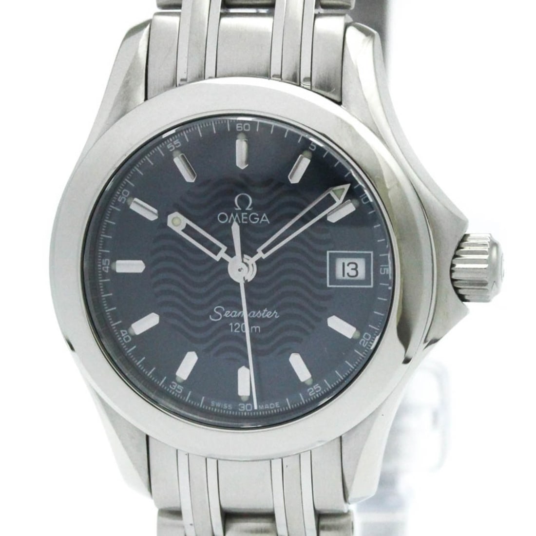 GA Seamaster 120M Steel Quartz Ladies Watch 2581.81 Polished: --- Catalog ---Category: SizeCase Diameter: 26mm / 1.02''Category: DesignType: WristwatchStyle: SportGender: WomenColor (Dial): BlueMaterial (Band): Stainless steelMaterial (Case): Stainless steelCate