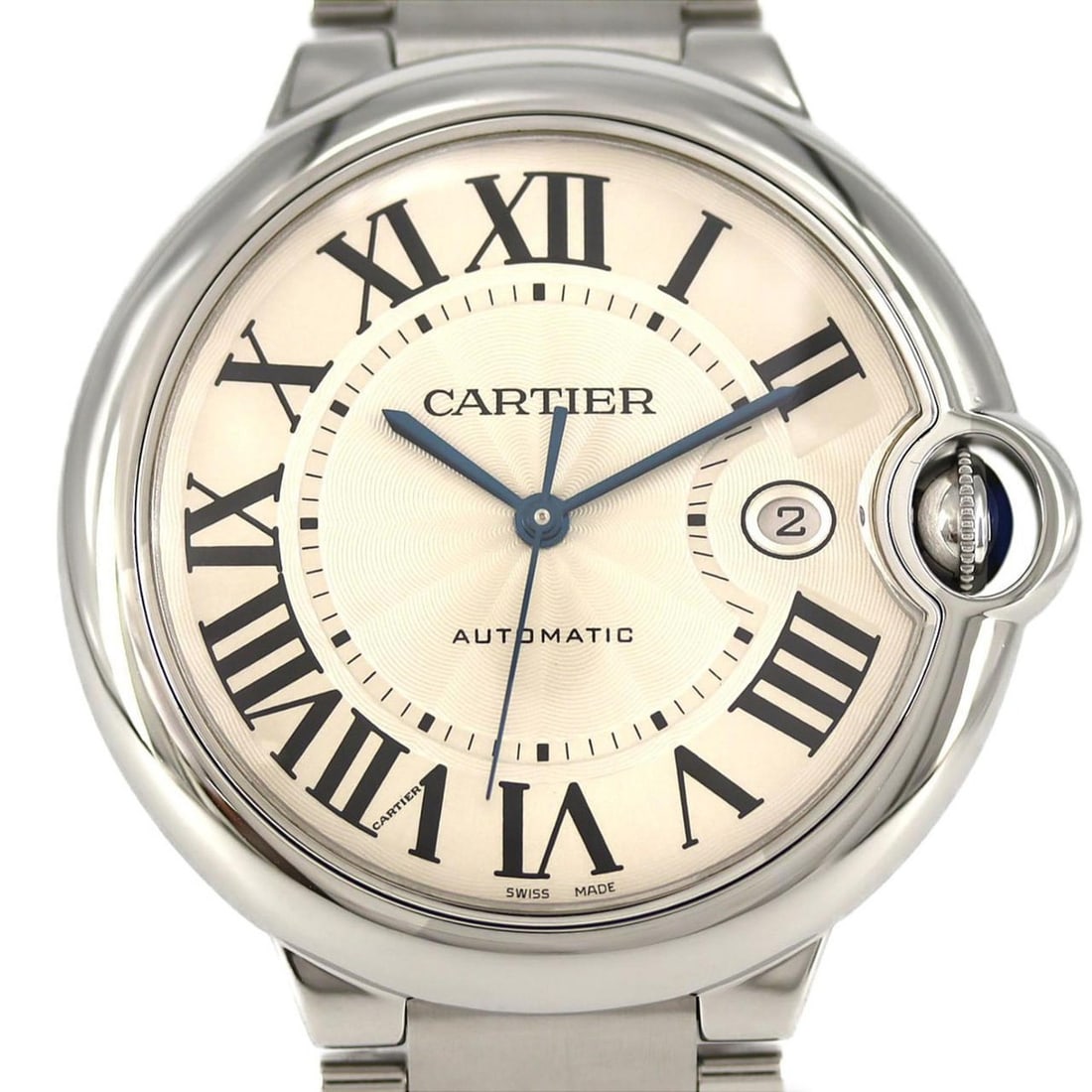 Cartier Ballon Bleu LM W69012Z4 Stainless Steel Automatic Watch: --- Catalog ---Category: SizeWrist Size: 19cm / 7.48''Case Diameter: 42mm / 1.65''Category: DesignType: WristwatchGender: MenColor (Dial): SilverMaterial (Band): Stainless steelMaterial (Case): Stainl