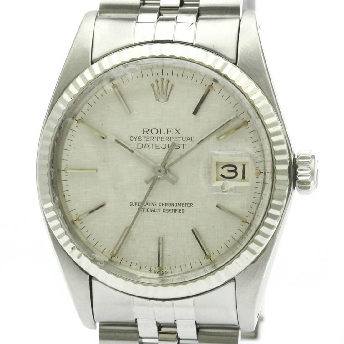 ROLEX Datejust 18K White Gold Steel Automatic Mens Watch 16014 Polished: --- Catalog ---Category: SizeCase Diameter: 36mm / 1.42''Category: DesignType: WristwatchStyle: Dress/FormalGender: MenColor (Dial): SilverMaterial (Band): Stainless steelMaterial (Case): Stainless st