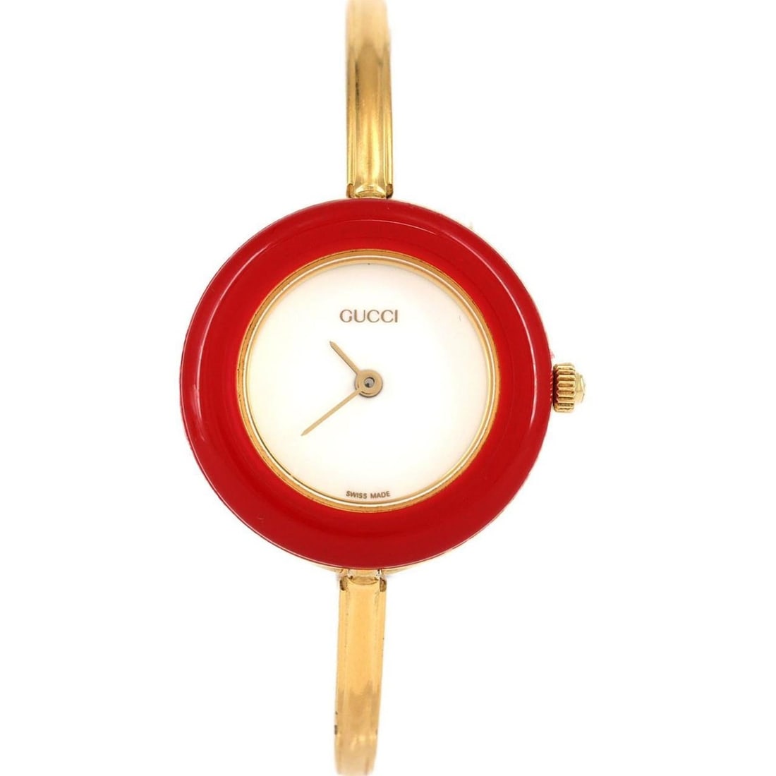 Gucci Change Ring GP Small Size 11 12.2 Quartz Watch: --- Catalog ---Category: SizeWrist Size: 15cm / 5.9''Case Diameter: 26mm / 1.02''Category: DesignType: WristwatchGender: WomenColor (Dial): WhiteMaterial (Band): Gold platedMaterial (Case): Gold plate