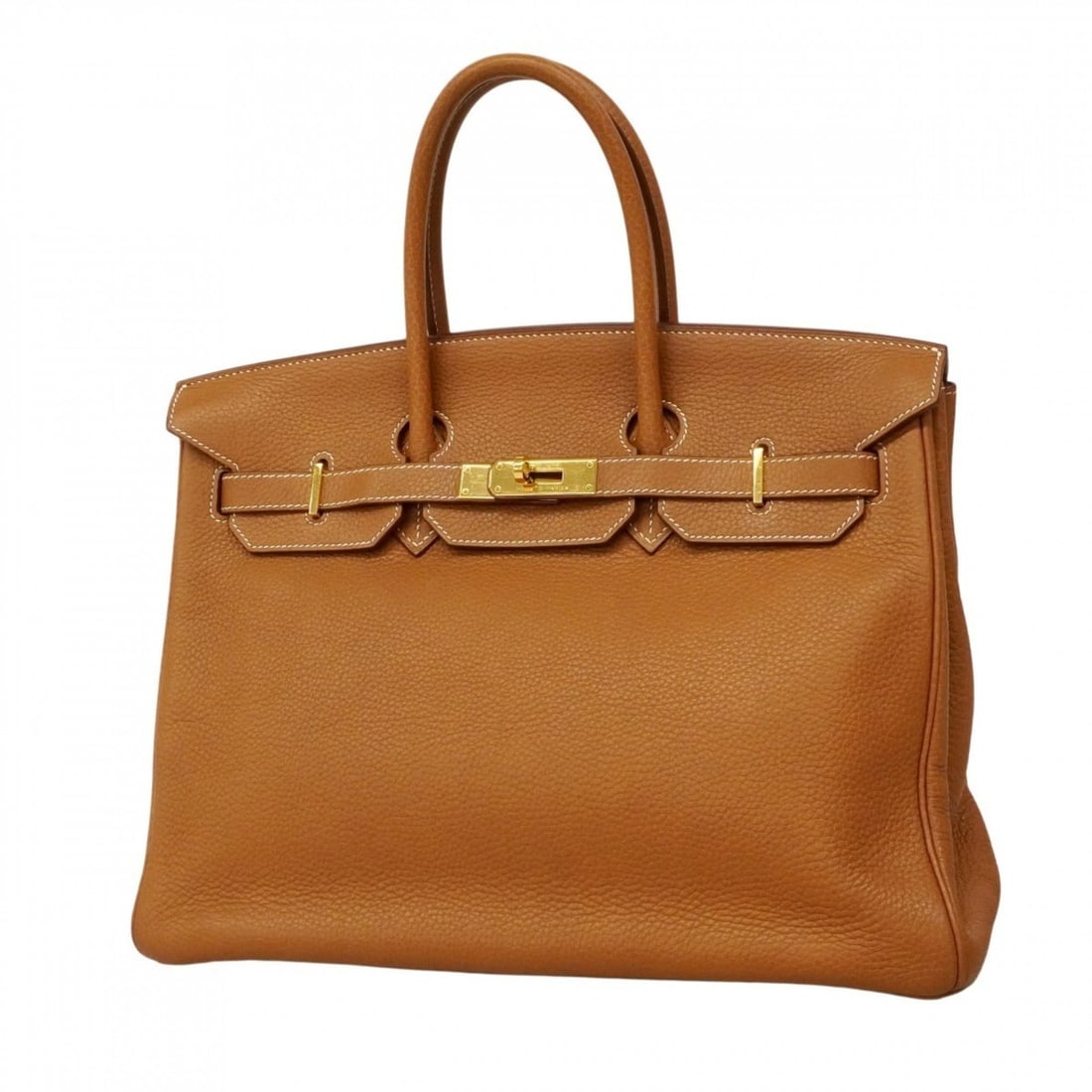 Hermes Birkin 35 handbag, Taurillon Clemence leather, gold, ?J stamp, women's.: --- Catalog ---Category: SizeSize (HxWxD): 28cm x 34.5cm x 18cm / 11.02'' x 13.58'' x 7.08''Category: DesignType: HandbagColor: GoldGender: WomenMaterial: Taurillon clemence leather Hardware Color: Go