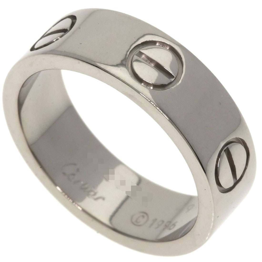 Cartier Love Ring #49, 18K White Gold, Women's Ring, CARTIER: --- Catalog ---Category: SizeJP Size: 9US Size: 5Category: DesignType: Band ringGender: WomenMaterial: White gold (18K)Category: GeneralLine: LoveBrand: Cartier--- Item List ---Section: ConditionRanki