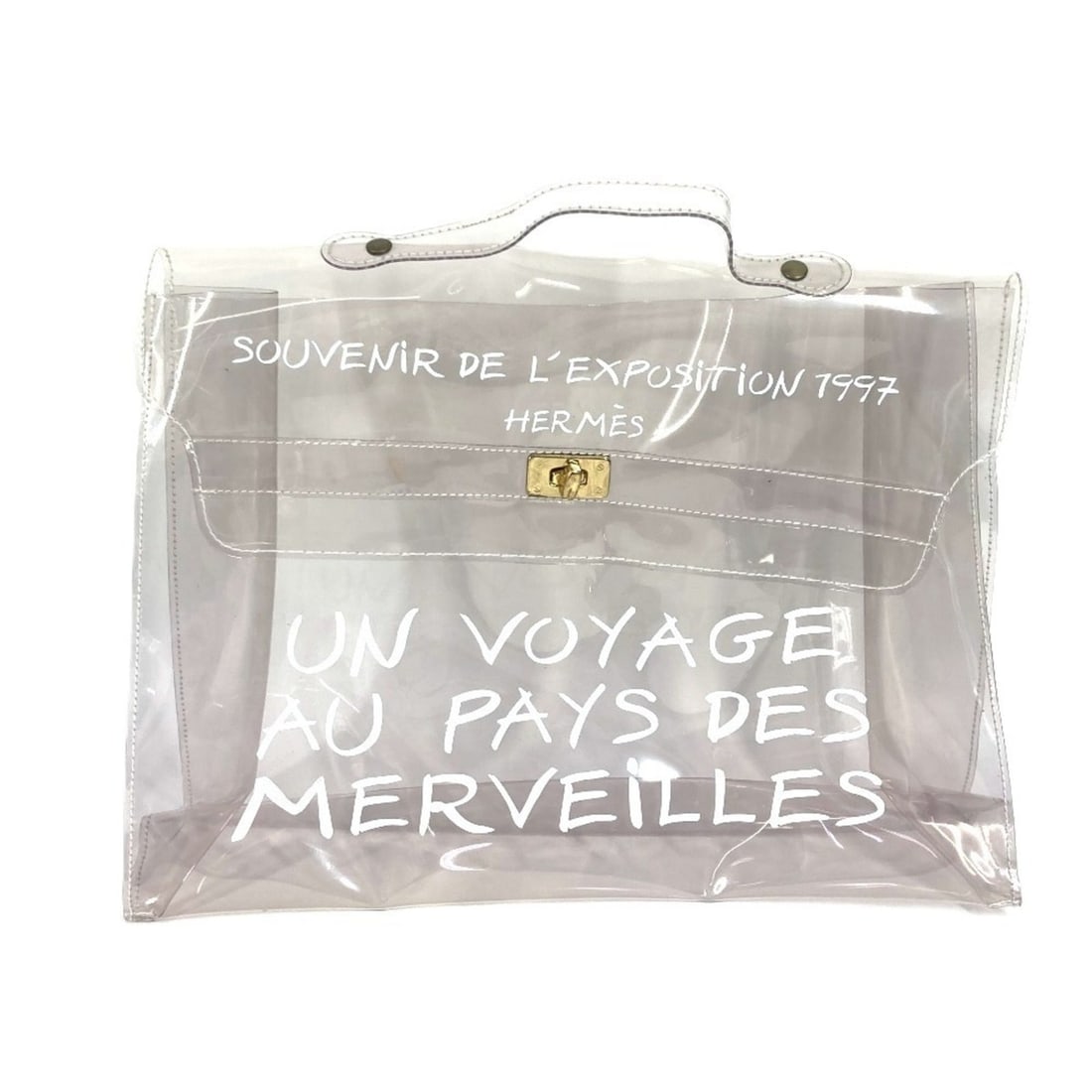 HERMES Kelly Vinyl Bag, Tote Handbag, Women's, Clear: --- Catalog ---Category: SizeSize (HxWxD): 27cm x 38cm x 11cm / 10.62'' x 14.96'' x 4.33''Category: DesignType: Handbag, Tote bagColor: ClearGender: WomenMaterial: Vinyl Category: GeneralBrand: Hermes