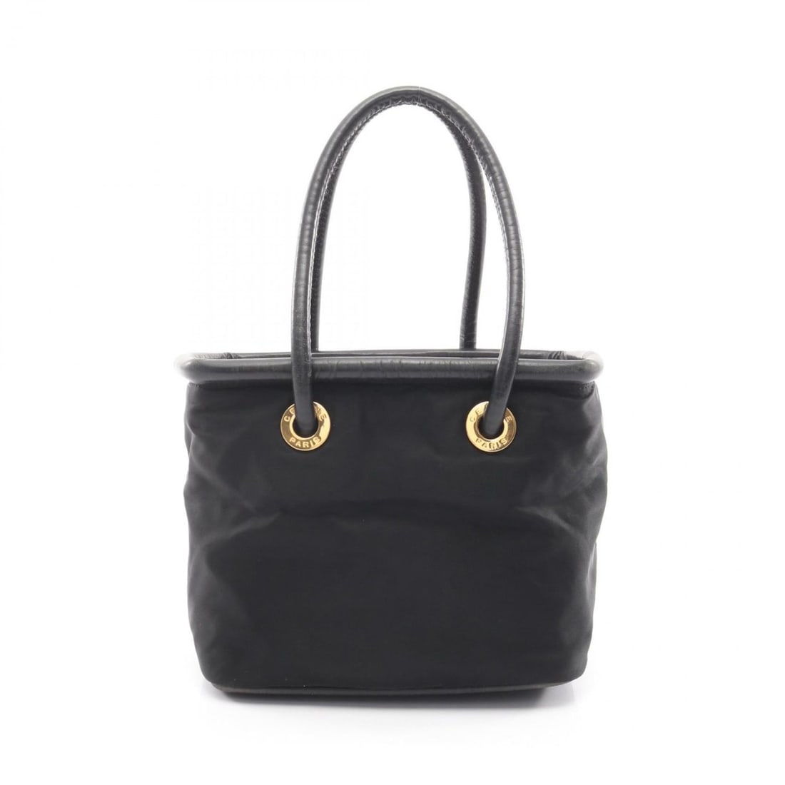Celine CELINE Circle Logo Handbag, Nylon Leather, Women's, Black: --- Catalog ---Category: SizeSize (HxWxD): 20cm x 22cm x 14cm / 7.87'' x 8.66'' x 5.51''Category: DesignType: HandbagColor: BlackGender: WomenMaterial: Nylon , Leather Category: GeneralBrand: Celine--