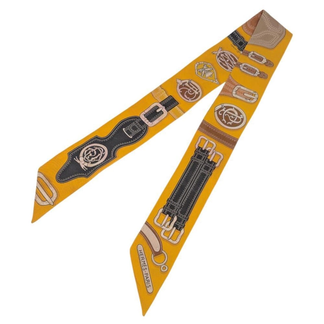 HERMES Twilly Scarf/Muffler, Silk, Orange, HARNAIS DES PRESIDENTS, Women's, Presidential Horse Tack: --- Catalog ---Category: SizeSize (LxW): 85cm x 5cm / 33.46'' x 1.96''Category: DesignType: ScarfColor: OrangeGender: WomenMaterial: Silk 100%Category: GeneralLine: TwillyBrand: Hermes--- Item List --