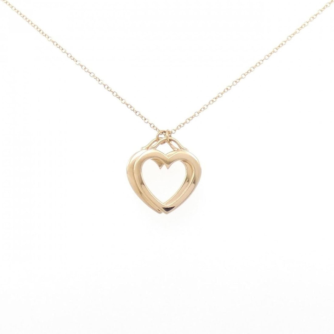 Tiffany & Co. Sentimental Double Heart Necklace: --- Catalog ---Category: SizeWidth: 1mm / 0.04''Weight: 4.7g / 0.16oz.Pendant Size: 18.6mm x 14.5mm / 0.73'' x 0.57''Neck Circumference: 41 cm / 16.14''Category: DesignGender: WomenMaterial: Pink