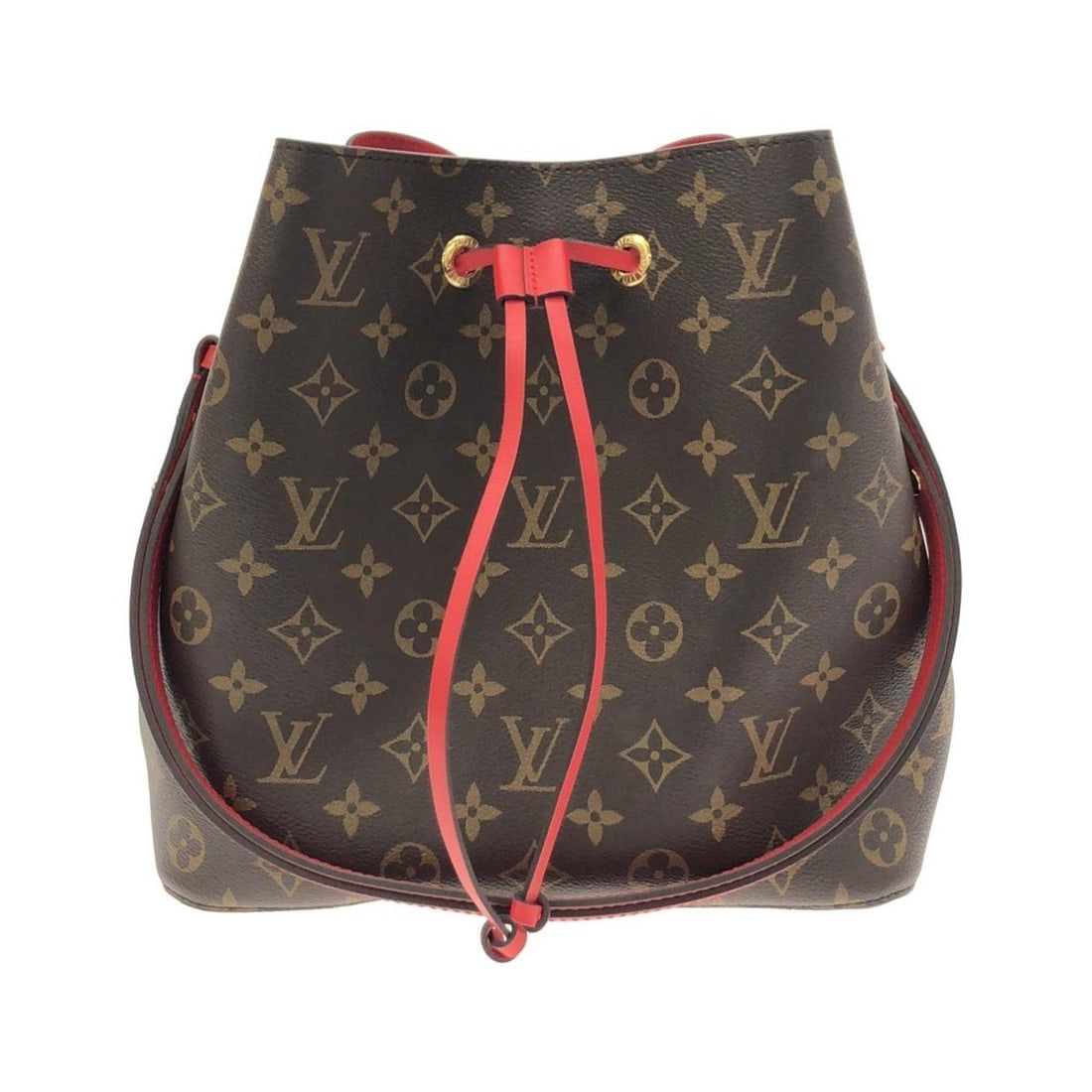Louis Vuitton Monogram Neo Noe MM M44021 Shoulder Bag: --- Catalog ---Category: SizeSize (HxWxD): 24.5cm x 26cm x 17.5cm / 9.64'' x 10.23'' x 6.88''Category: DesignType: Shoulder bagColor: Coquelicots, MarronGender: WomenMaterial: Coated canvas Category: