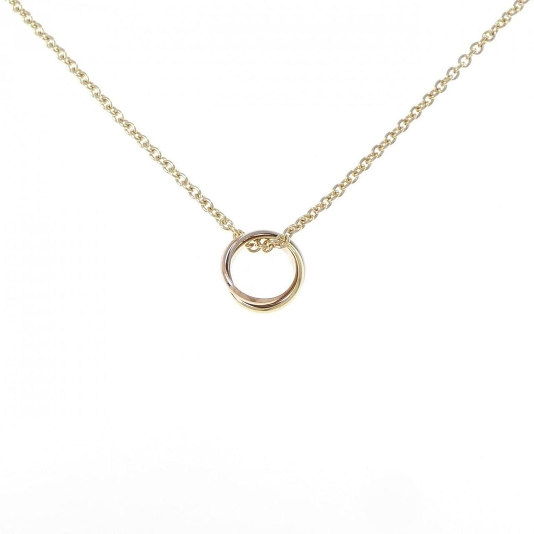 Cartier Trinity Necklace: --- Catalog ---Category: SizePendant Size: 12.6mm x 12.6mm / 0.49'' x 0.49''Neck Circumference: 42 cm / 16.53''Category: DesignColor: Pink, White, YellowGender: WomenMaterial: Pink gold, White gold,