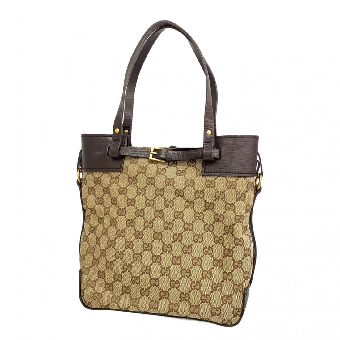 Gucci GG Canvas Tote Bag 107757, Brown Canvas, Women's: --- Catalog ---Category: SizeSize (HxWxD): 25cm x 24cm x 10cm / 9.84'' x 9.44'' x 3.93''Category: DesignType: Tote bagColor: BrownGender: WomenMaterial: Canvas Hardware Color: GoldCategory: GeneralMPN