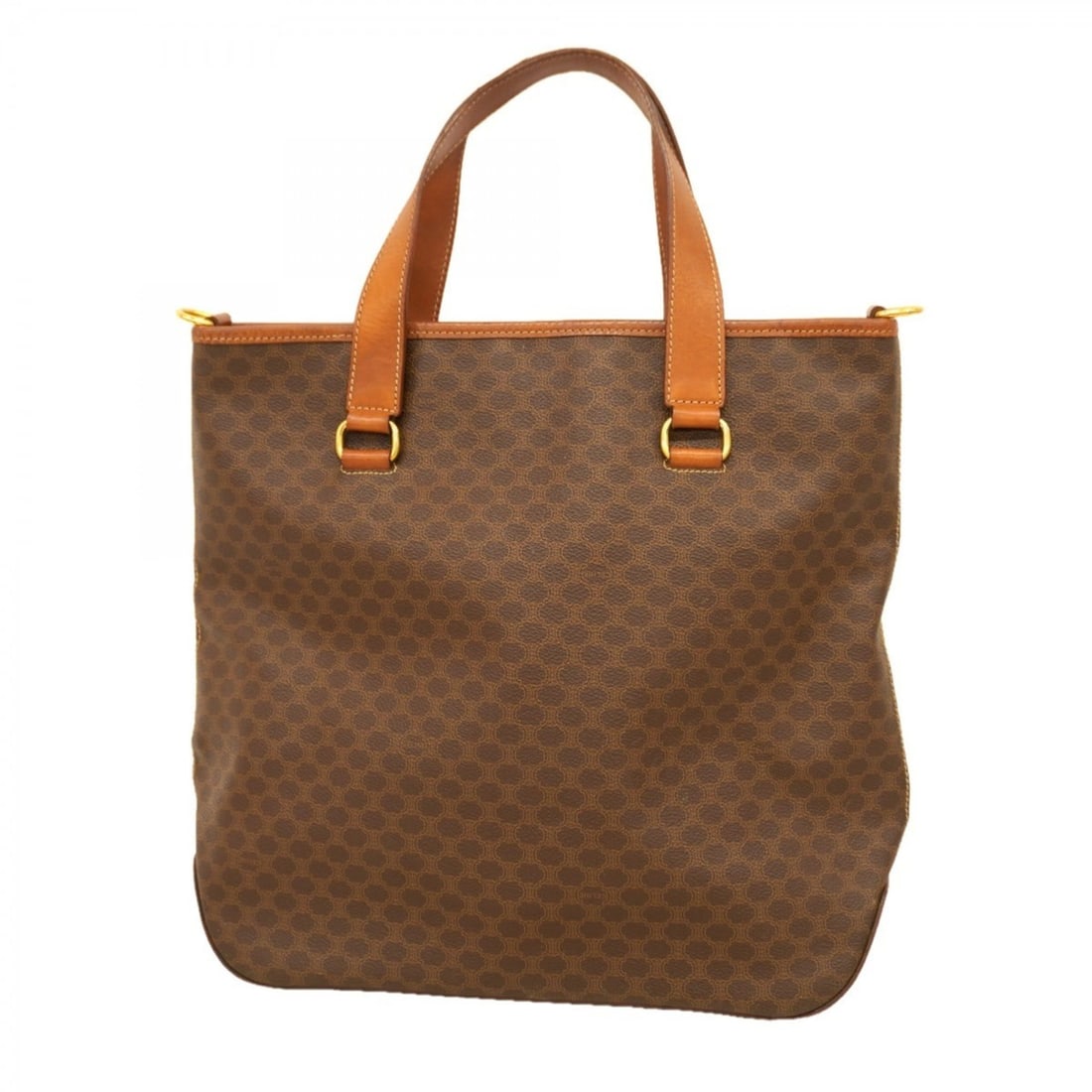 Celine Macadam Tote Bag, Brown, Women's: --- Catalog ---Category: SizeSize (HxWxD): 34cm x 41cm x 11.5cm / 13.38'' x 16.14'' x 4.52''Category: DesignType: Tote bagColor: BrownGender: WomenMaterial: PVC Hardware Color: GoldCategory: GeneralBr