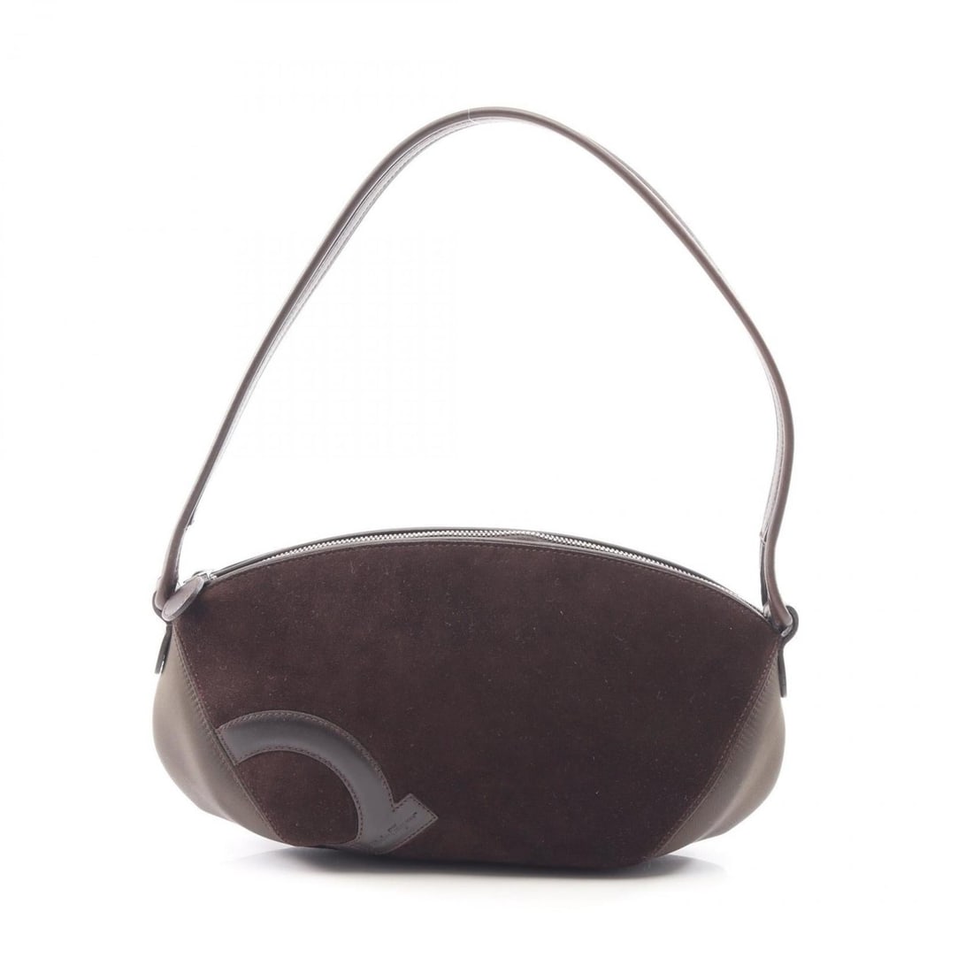 Salvatore Ferragamo Gancini Shoulder Bag/Handbag, Suede Leather/Nylon, Women's, Brown, 21 3804: --- Catalog ---Category: SizeSize (HxWxD): 15cm x 28cm x 9cm / 5.9'' x 11.02'' x 3.54''Category: DesignType: Handbag, Shoulder bagColor: BrownGender: WomenMaterial: Suede , Leather , Nylon Category: G