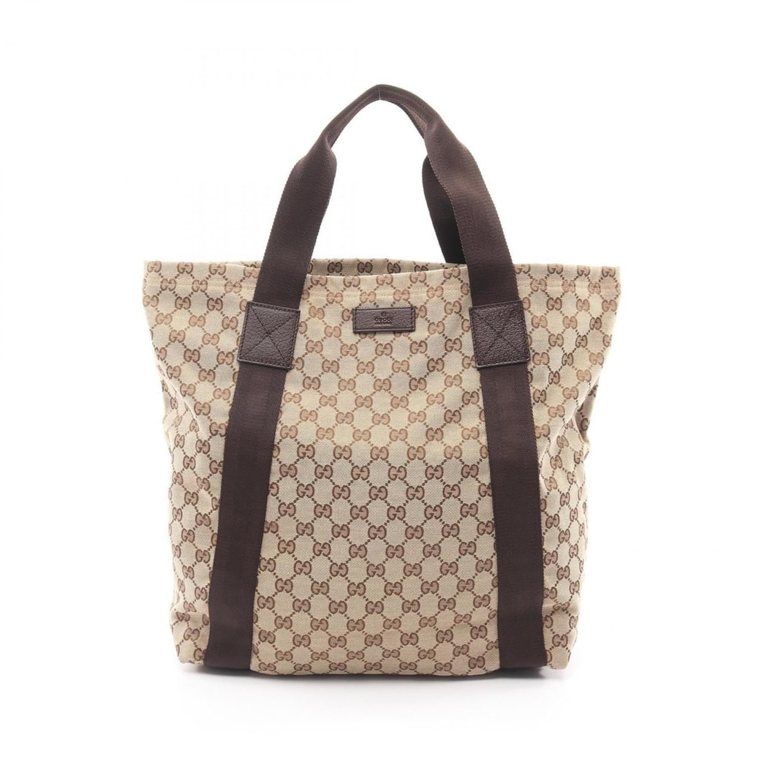 Gucci GG Canvas Tote Bag Handbag, and Leather, Women's, Beige/Brown, 189669: --- Catalog ---Category: SizeSize (HxWxD): 37cm x 33cm x 12.5cm / 14.56'' x 12.99'' x 4.92''Category: DesignType: Handbag, Tote bagColor: Beige, BrownGender: WomenMaterial: Canvas , Leather Category: