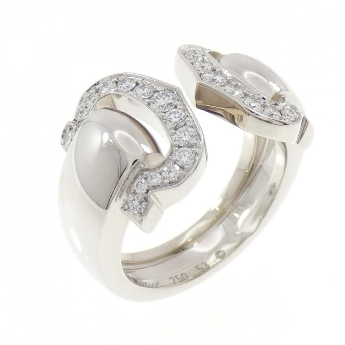 Cartier 2C Large Ring: --- Catalog ---Category: SizeJP Size: 13US Size: 6.5Category: DesignColor: White goldGender: WomenMaterial: White goldCategory: GeneralMPN: B4074000Brand: Cartier--- Item List ---Section: