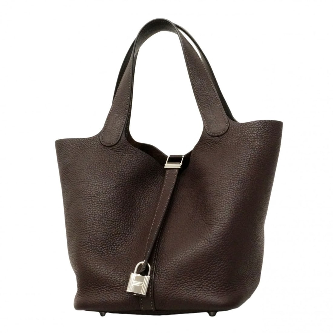 Hermes Picotin Lock MM handbag, Taurillon Clemence leather, Ebene, Z stamp, women's.: --- Catalog ---Category: SizeSize (HxWxD): 22cm x 17.5cm x 22cm / 8.66'' x 6.88'' x 8.66''Category: DesignType: HandbagColor: EbeneGender: WomenMaterial: Taurillon clemence leather Hardware Color: Sil