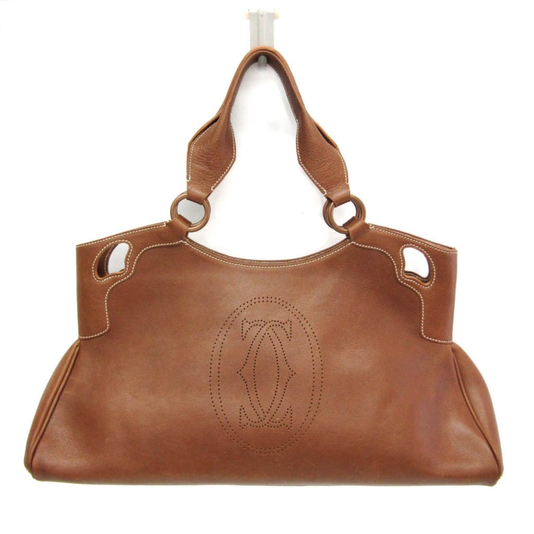 Cartier Marcello Women's Leather Handbag Brown: --- Catalog ---Category: SizeHandle Drop: 21.00cm / 8.27''Size (HxWxD): 27cm x 45cm x 14cm / 10.62'' x 17.71'' x 5.51''Handle Length: 40cm / 15.74''Category: DesignType: HandbagColor: BrownGender:
