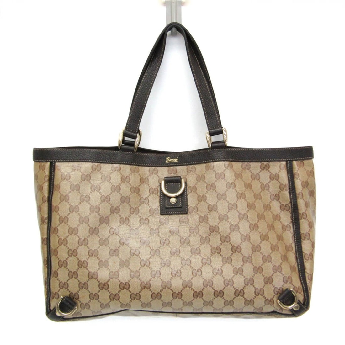 Gucci GG Crystal Abby 293580 Women's GG Crystal,Leather Tote Bag Beige,Brown: --- Catalog ---Category: SizeHandle Drop: 19.00cm / 7.48''Size (HxWxD): 25cm x 39cm x 11cm / 9.84'' x 15.35'' x 4.33''Handle Length: 43cm / 16.92''Category: DesignType: Tote bagColor: Beige, BrownGend