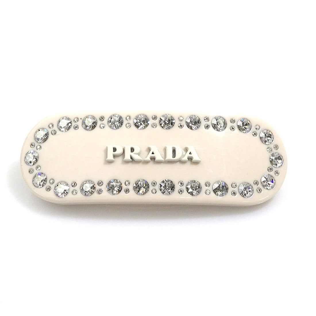 Prada PRADA Barrette Resin Beige Women's Free Shipping 56642a: --- Catalog ---Category: SizeSize (LxW): 2.5cm x 7.2cm / 0.98'' x 2.83''Category: DesignType: BarretteColor: BeigeGender: WomenMaterial: ResinCategory: GeneralBrand: PradaCountry of Origin: Italy--- I