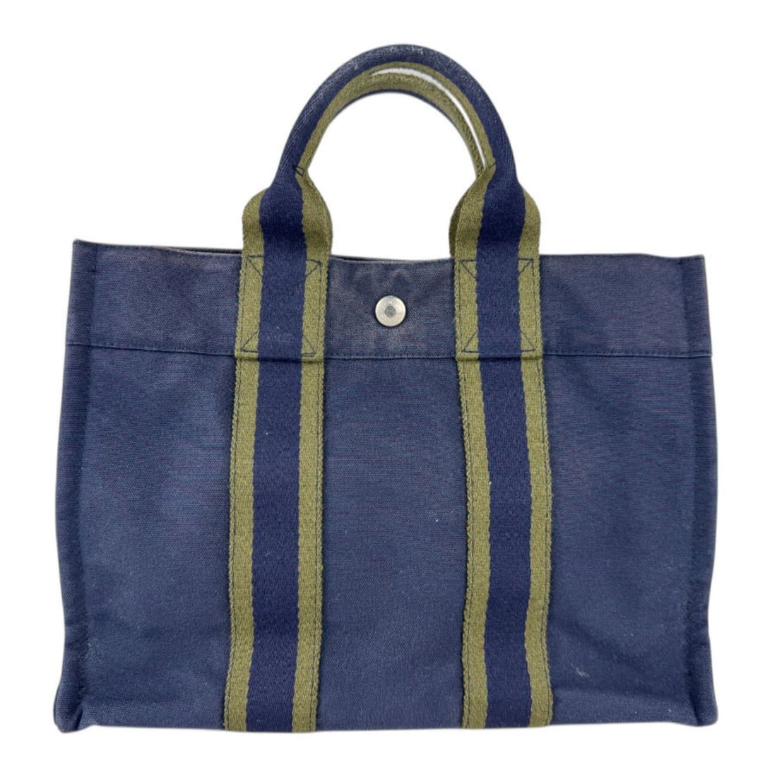 Hermes HERMES Fourre-Tout PM Canvas Handbag, Navy, Men's & Women's, Free Shipping z9044: --- Catalog ---Category: SizeSize (HxWxD): 22cm x 30cm x 8cm / 8.66'' x 11.81'' x 3.14''Category: DesignType: HandbagColor: NavyGender: Men,WomenMaterial: Canvas Category: GeneralBrand: HermesCountry