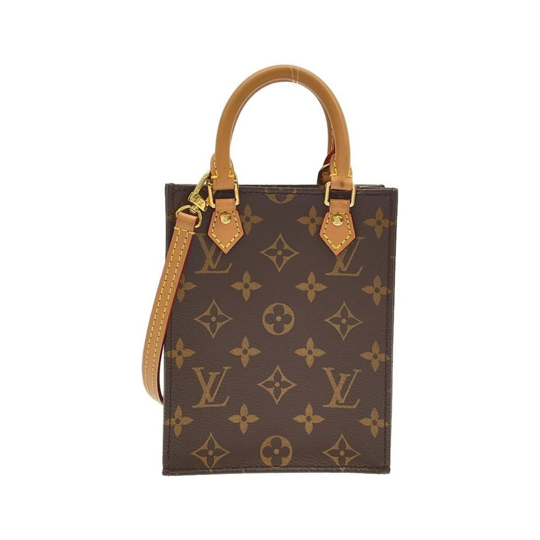 Louis Vuitton Monogram Petite Sac Plat M69442 Handbag: --- Catalog ---Category: SizeSize (HxWxD): 17cm x 14cm x 5cm / 6.69'' x 5.51'' x 1.96''Category: DesignType: HandbagColor: MarronGender: Men,WomenMaterial: Coated canvas Hardware Color: GoldCategory: