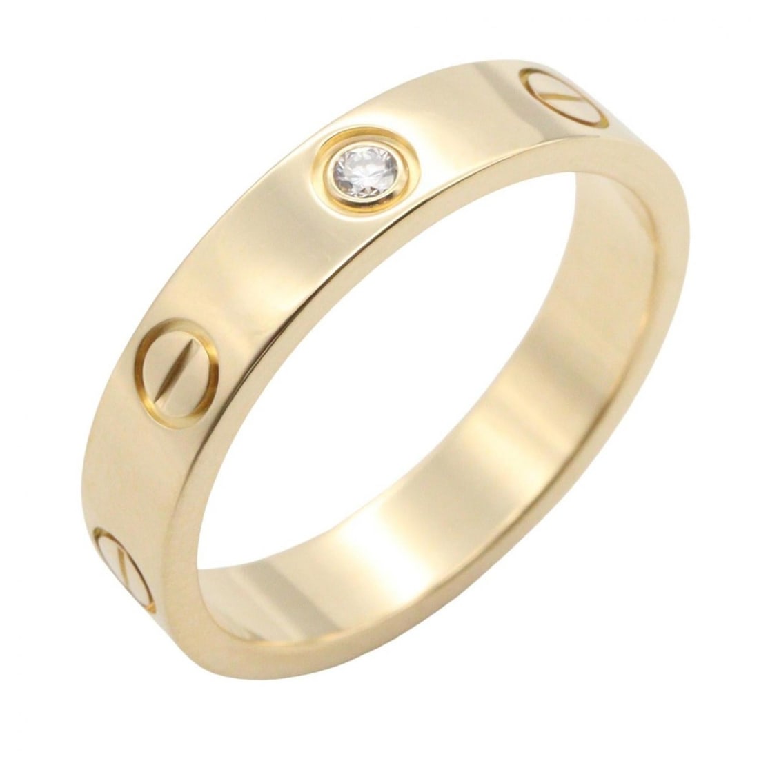 Cartier Mini Love Ring 1PD - 18K (Yellow Gold) Diamond Women's Gold Tone Clear: --- Catalog ---Category: SizeJP Size: 11US Size: 6Category: DesignType: Band ringColor: Yellow goldStone: DiamondGender: WomenMaterial: Yellow gold (18K)Category: GeneralBrand: Cartier--- Item List