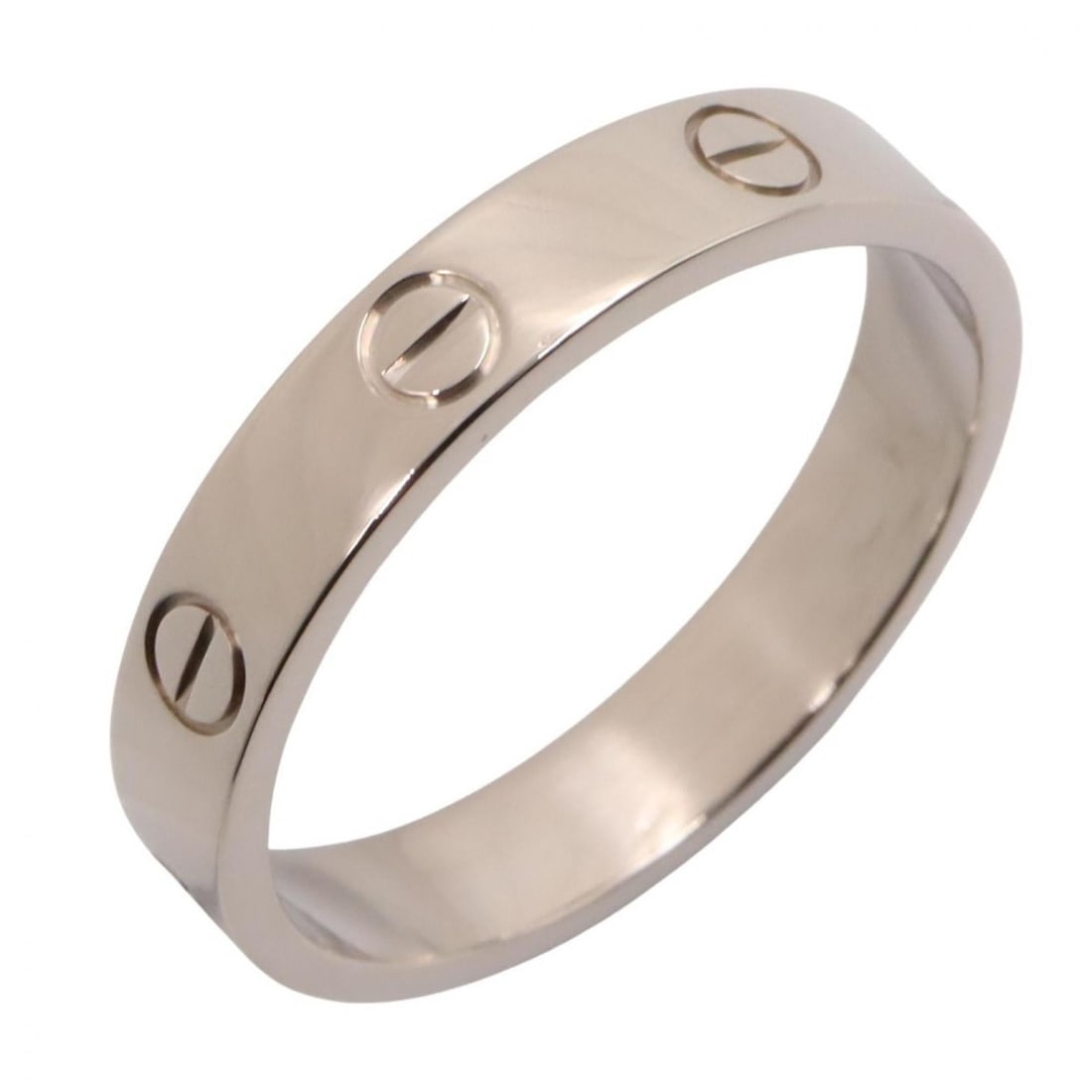 Cartier Mini Love Ring, 18K White Gold (18KWG), Silver Tone, for Men and Women.: --- Catalog ---Category: SizeJP Size: 18US Size: 9Category: DesignType: Band ringColor: White goldGender: Men,WomenMaterial: White gold (18K)Category: GeneralBrand: Cartier--- Item List ---Section: