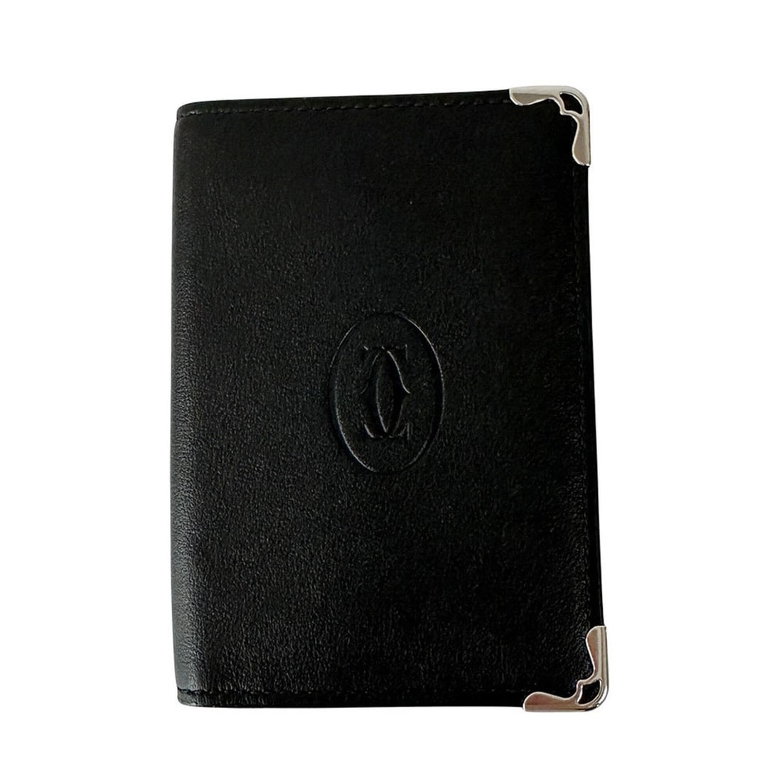 Cartier business card holder/card case for women and men, brand name, Must series, leather, black,: --- Catalog ---Category: DesignType: Card caseColor: BlackGender: Men,WomenCategory: GeneralBrand: CartierCountry of Origin: ItalyCategory: Physical PropertiesSize (HxWxD): 7.5cm x 11cm x 1.5cm /