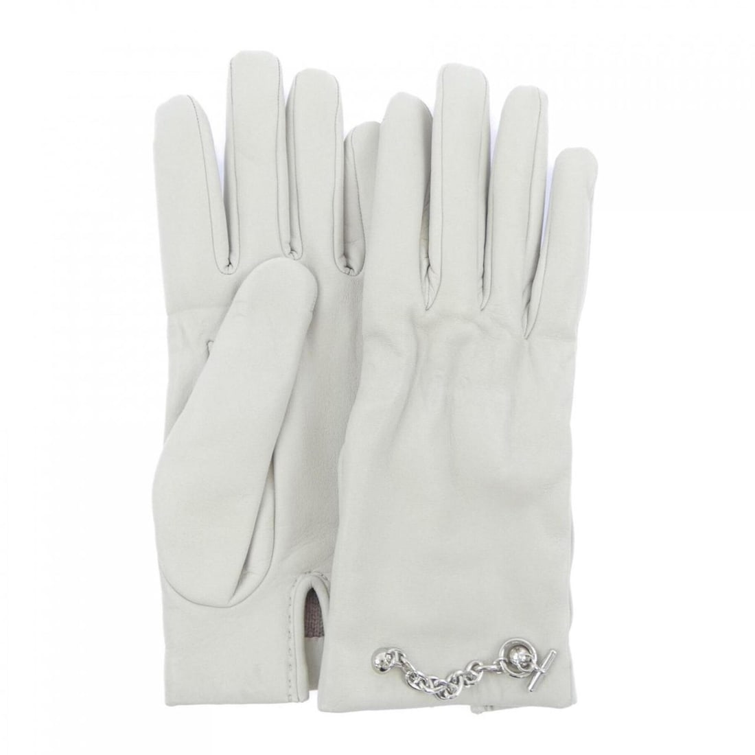 Hermes HERMES Bonnie Gloves: --- Catalog ---Category: SizeTotal Length: 21.5cm / 8.46''Category: DesignType: Warm glovesColor: GrayMaterial: Cashmere , Leather Category: GeneralBrand: Hermes--- Item List ---Section: