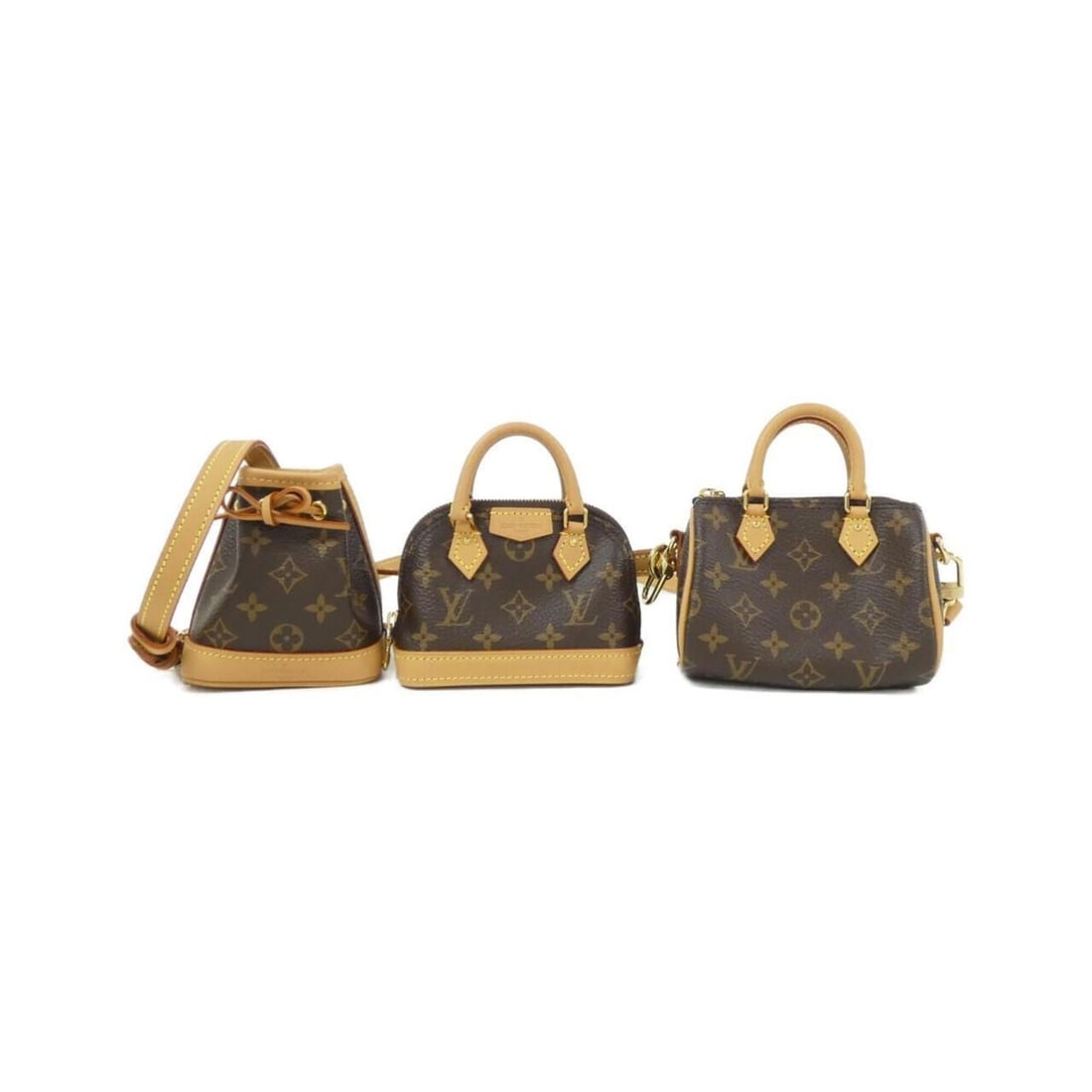 Louis Vuitton Monogram Trio Mini Icon M81081 Handbag: --- Catalog ---Category: SizeWeight: 210g / 7.4oz.Size (HxWxD): 7cm x 10cm x 5cm / 2.75'' x 3.93'' x 1.96''Strap Length: 94cm - 112cm / 37'' - 44.09''Category: DesignType: HandbagColor: MarronGender: