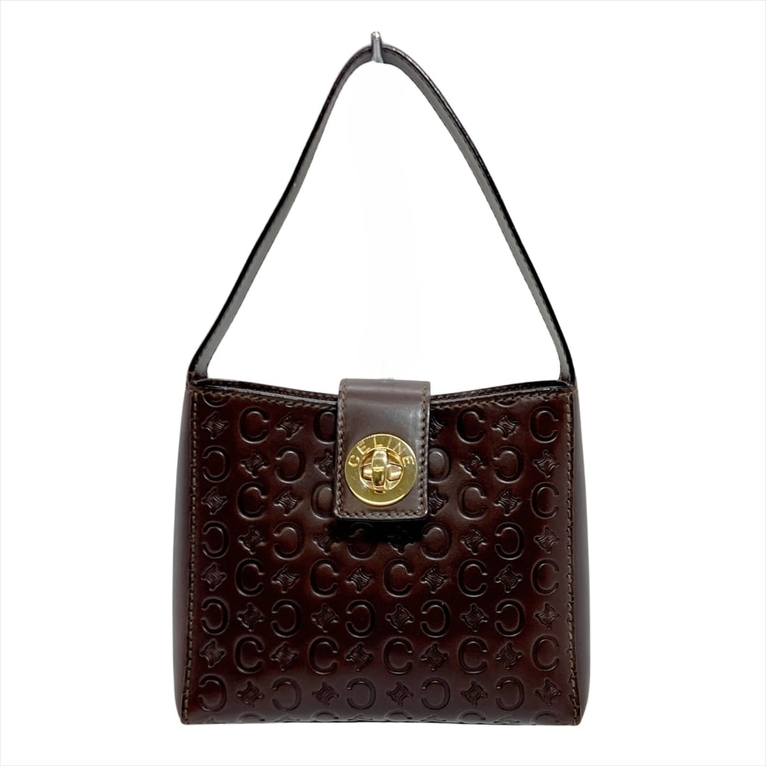 Celine Macadam C Blazon Handbag, Leather, Brown, Mini Bag, Women's: --- Catalog ---Category: SizeSize (HxWxD): 14.5cm x 19cm x 5.5cm / 5.7'' x 7.48'' x 2.16''Category: DesignType: HandbagColor: BrownGender: WomenMaterial: Leather Category: GeneralBrand: Celine--- Item