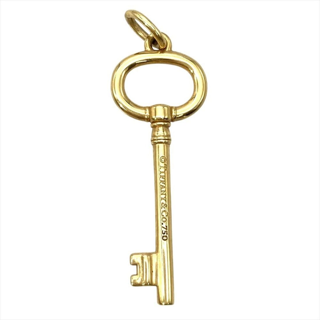 Tiffany & Co. Oval Key Pendant Top, 18K Yellow Gold, 3.1g, Women's.: --- Catalog ---Category: SizeStone Size (HxW): 40.00mm x 13.00mm / 1.57'' x 0.51''Category: DesignColor: GoldGender: WomenMaterial: Yellow gold (18K)Necklace Type: PendantCategory: GeneralBrand: