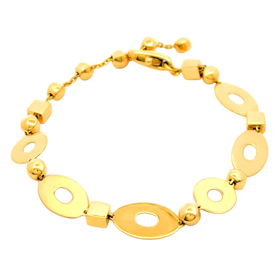 Bvlgari Bulgari Lucia Bracelet, 18K Yellow Gold, 15.7g: --- Catalog ---Category: SizeLength: 14.5cm - 18.5cm / 5.7'' - 7.28''Category: DesignType: Charm braceletGender: WomenMaterial: Yellow gold (18K)Category: GeneralBrand: Bvlgari--- Item List ---Section