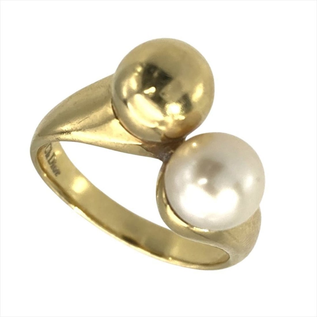Christian Dior Dior ring, approximately 18K yellow gold, 6.6g, pearl, vintage style, women's.: --- Catalog ---Category: SizeJP Size: 11US Size: 6Category: DesignType: Band ringGender: WomenMaterial: Yellow gold (18K)Category: GeneralBrand: Christian Dior--- Item List ---Section: ConditionRankin