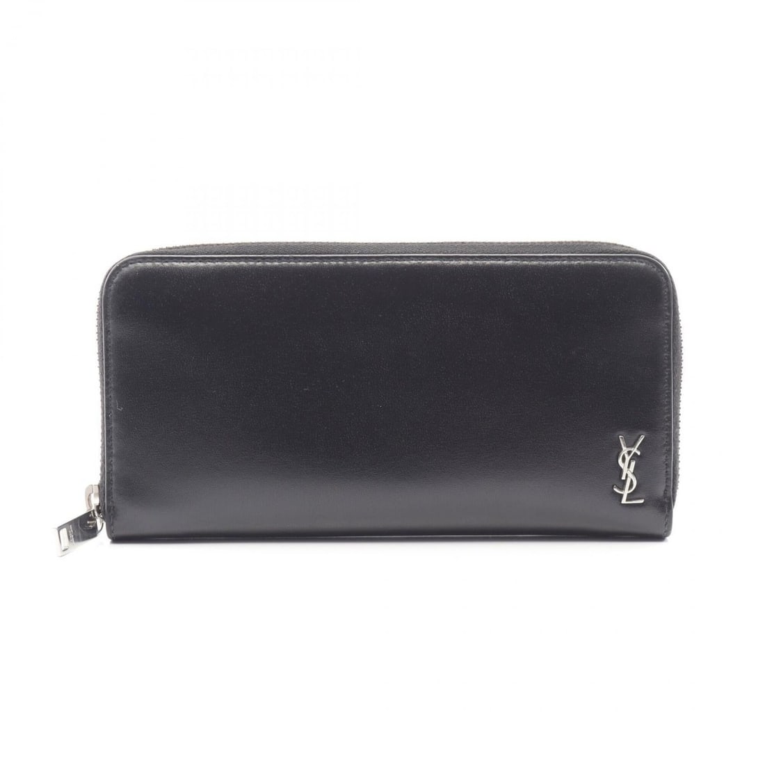 Yves Saint Laurent Saint Laurent Paris Cassandra Round Long Wallet, Leather, Men's, Black, 630201 (1 of 11)