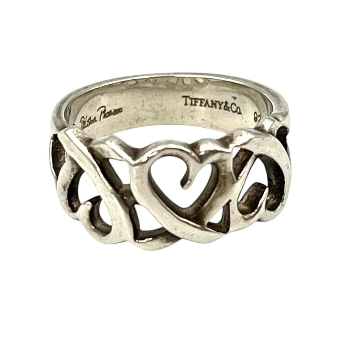 Tiffany & Co. Paloma Picasso Loving Heart Ring, Sterling Silver 925, Women's: --- Catalog ---Category: SizeJP Size: 10.5US Size: 5.5Category: DesignType: Band ringColor: SilverGender: WomenMaterial: Silver 925Category: GeneralBrand: Tiffany--- Item List ---Section: ConditionRan