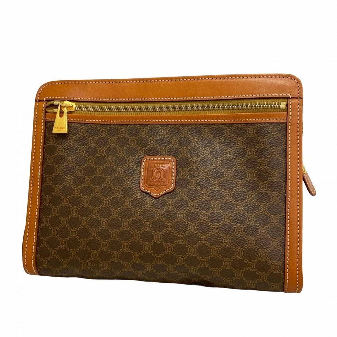 Celine Macadam Clutch Bag, Brown, Men's: --- Catalog ---Category: SizeSize (HxWxD): 19cm x 25cm x 5.5cm / 7.48'' x 9.84'' x 2.16''Category: DesignType: Clutch bagColor: BrownGender: MenMaterial: PVC Hardware Color: GoldCategory: GeneralBrand