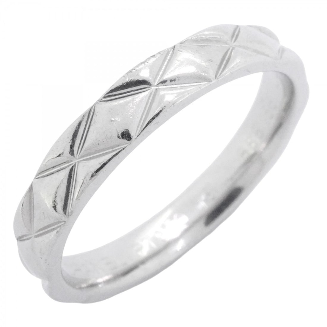 Chanel Matelassé Ring, Pt950 Platinum, Size #56, Men's: --- Catalog ---Category: SizeUS Size: 8Brand Size: 56Category: DesignType: Band ringGender: MenMaterial: Platinum 950Category: GeneralBrand: Chanel--- Item List ---Section: ConditionRanking: Rank AB U