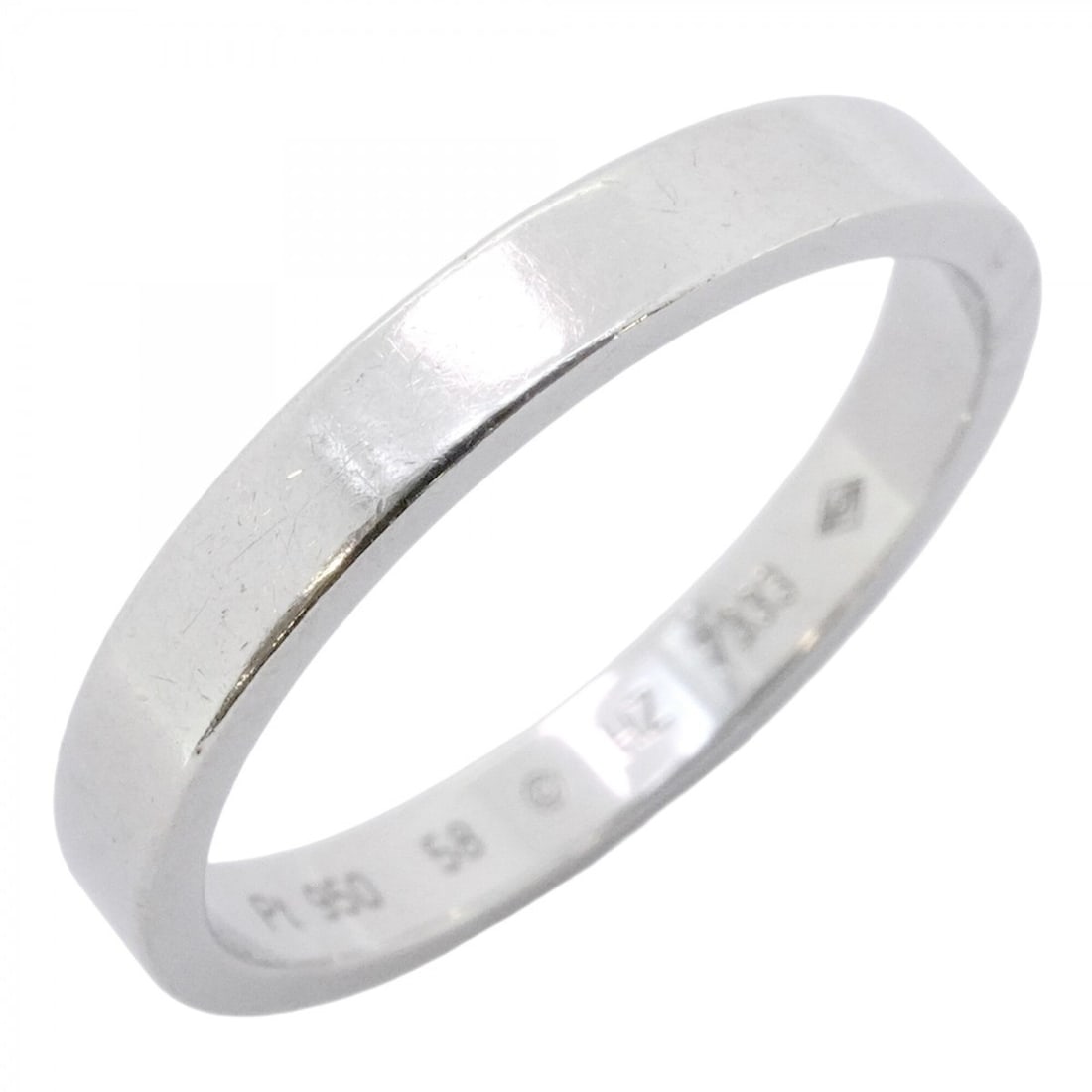 Cartier C de Ring, Pt950 Platinum, Size #58, Men's: --- Catalog ---Category: SizeUS Size: 9Brand Size: 58Category: DesignType: Band ringGender: MenMaterial: Platinum 950Category: GeneralBrand: Cartier--- Item List ---Section: ConditionRanking: Rank AB