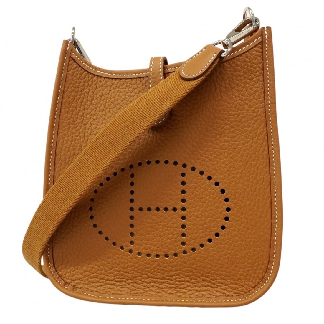 Hermes Evelyne TPM Shoulder Bag, Taurillon Clemence Leather, Gold, K Stamp, Women's, P2617237 (1 of 10)