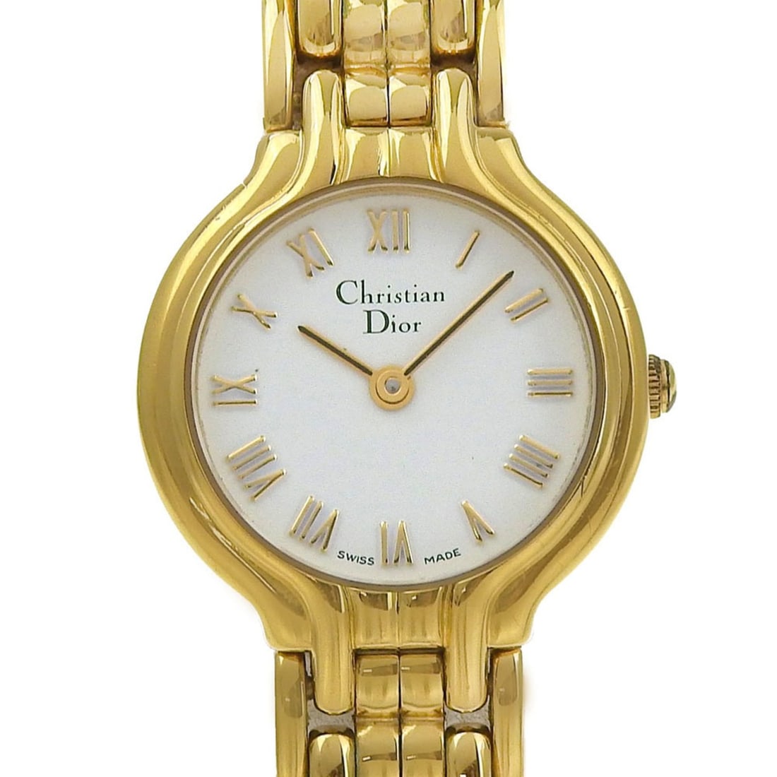 Christian Dior watch, model 3036, gold-plated, quartz, analog, white dial, women's.: --- Catalog ---Category: SizeWrist Size: 17cm / 6.69''Case Diameter: 23mm / 0.91''Category: DesignType: WristwatchGender: WomenColor (Dial): WhiteMaterial (Band): Gold platedMaterial (Case): Gold plat