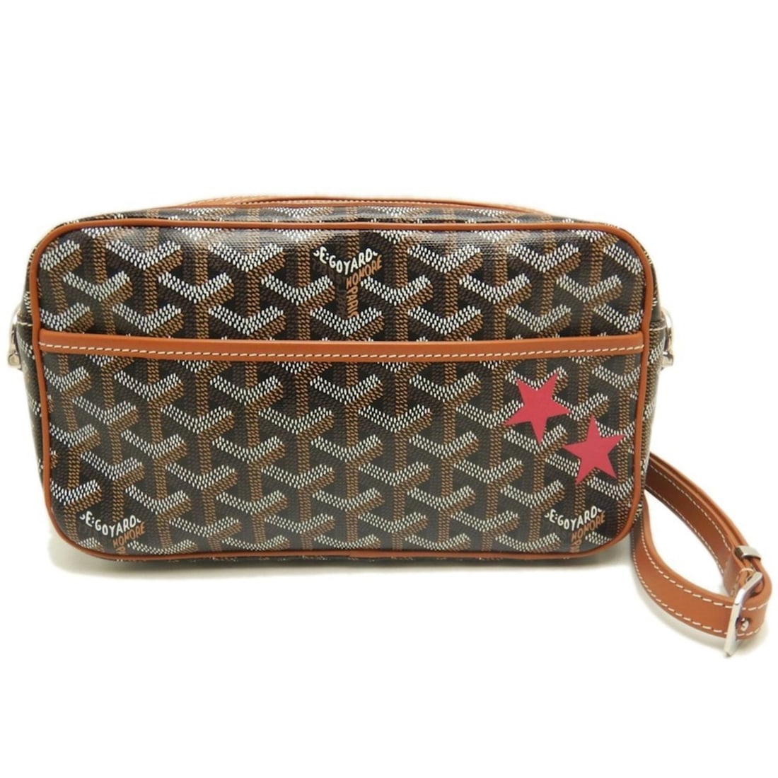 GOYARD Capveil PM Star Print Shoulder Bag (CAPVE2PM LTY01CL03P) - Goyardine Canvas x Calfskin: --- Catalog ---Category: SizeSize (HxWxD): 13cm x 22cm x 6.5cm / 5.11'' x 8.66'' x 2.55''Category: DesignType: Shoulder bagColor: Black, BrownGender: WomenMaterial: PVC , Coated canvas , Leather Leath