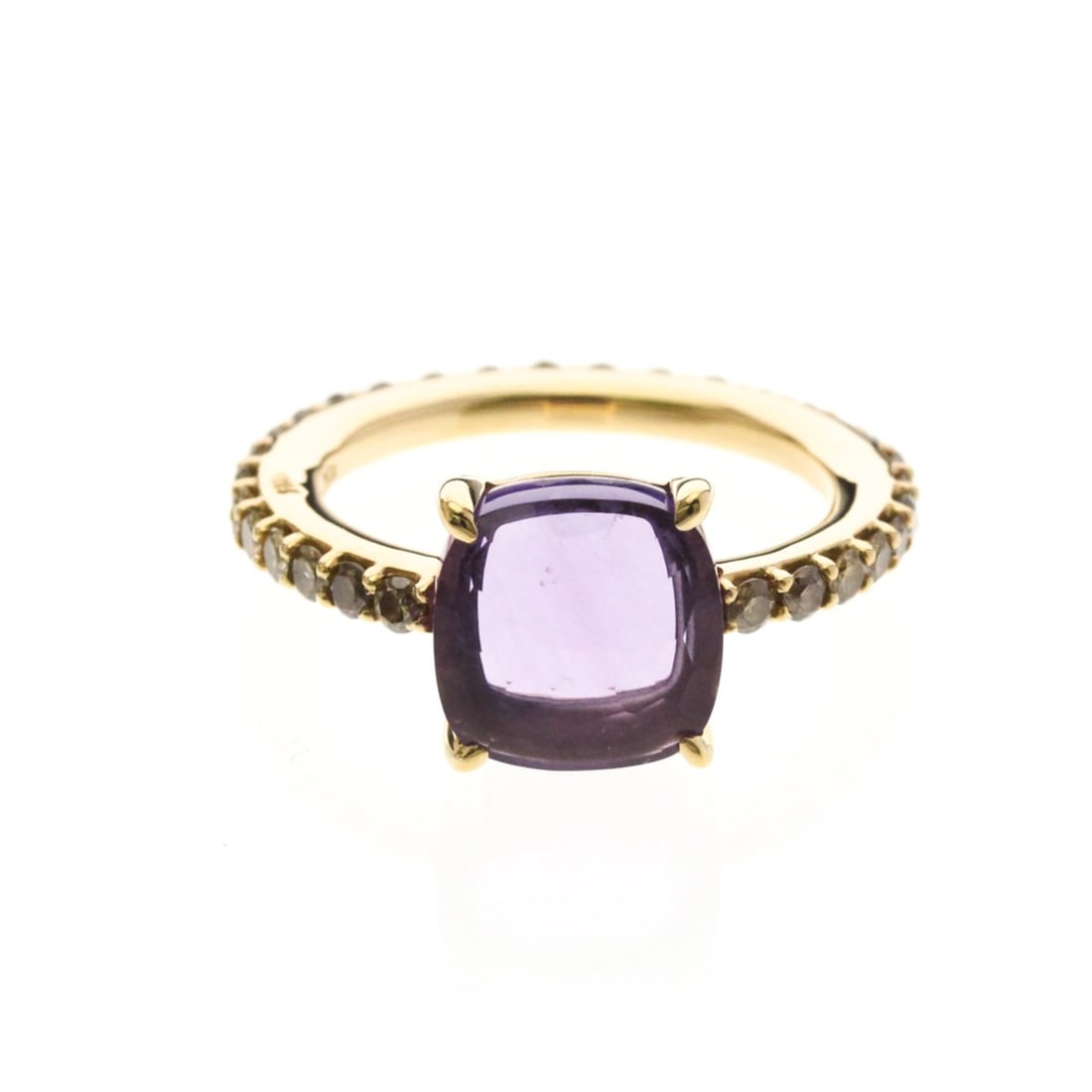Pomellato Nudo Ring Amethyst Full Diamond Pink Gold (18K) Fashion Diamond,Amethyst Band Ring Pink: --- Catalog ---Category: SizeWidth: 2.1mm / 0.08''Weight: 4.7g / 0.16oz.JP Size: 12US Size: 6Stone Size (HxW): 9.20mm x 9.20mm / 0.36'' x 0.36''Category: DesignType: Band ringColor: Pink goldMetal: Go