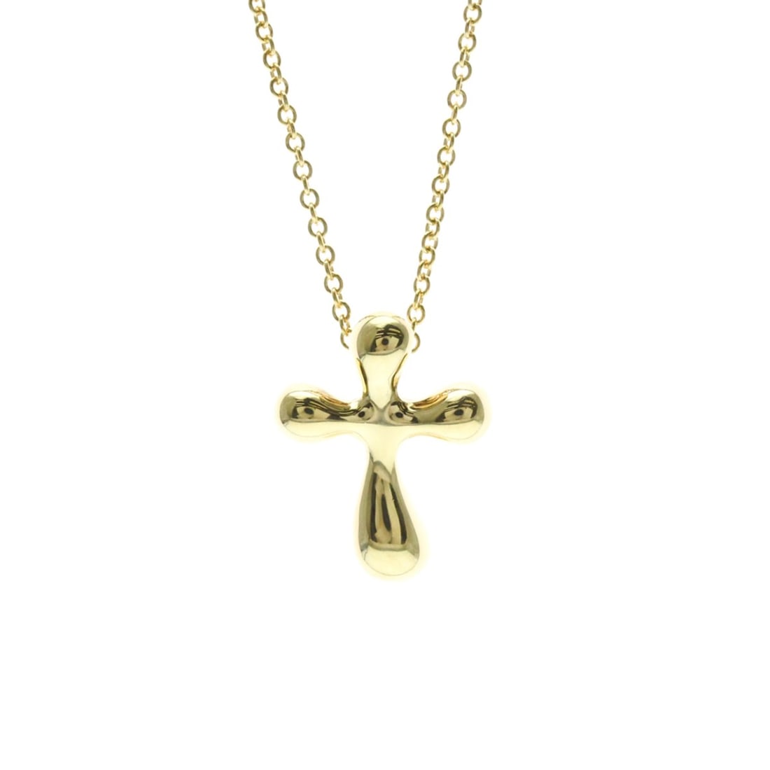 Tiffany Cross Necklace Yellow Gold (18K) No Stone Men,Women Fashion Pendant Necklace (Gold) (1 of 20)