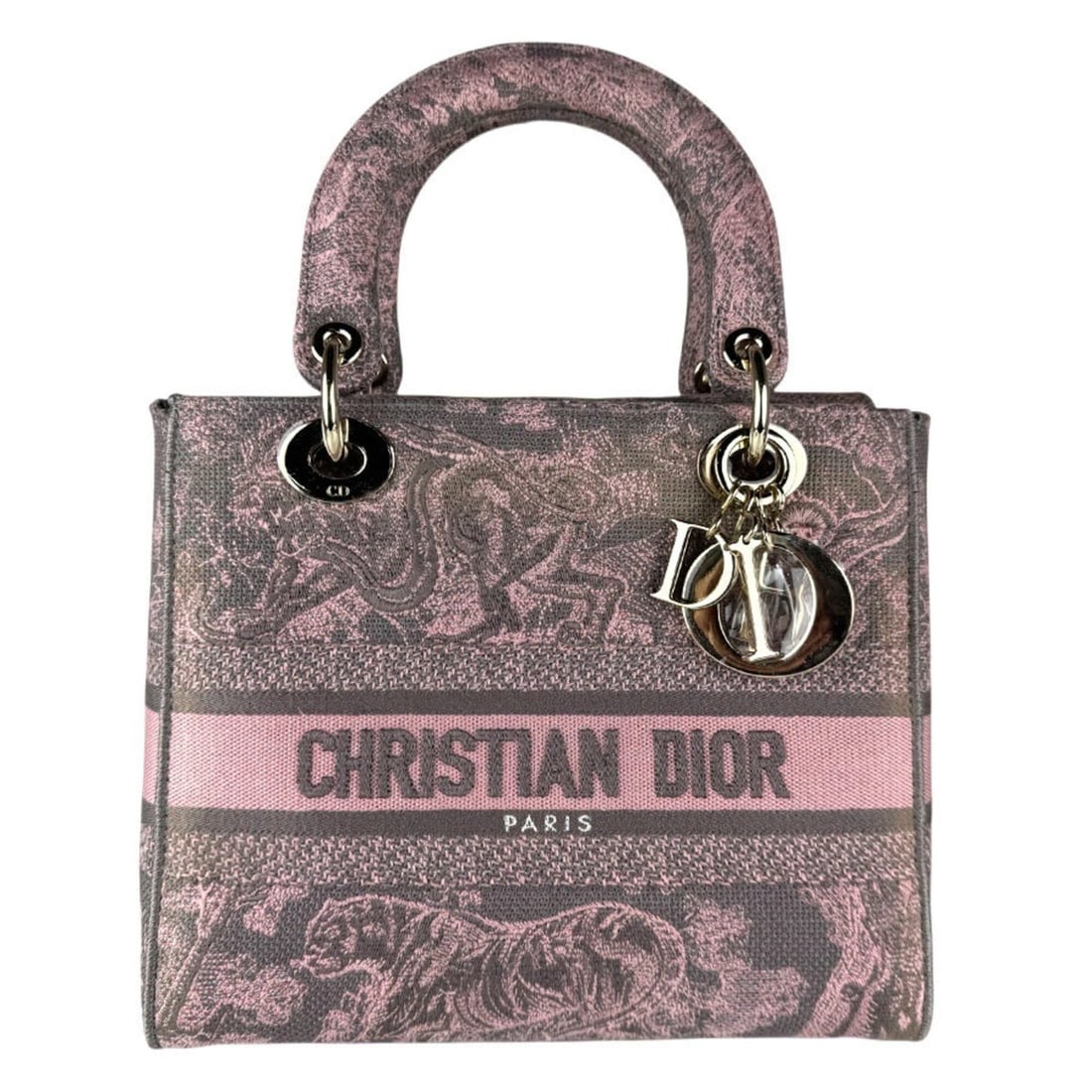 Christian Dior Lady Delight Canvas Handbag/Shoulder Bag, Pink/Gray, Women's, Free Shipping, z9083: --- Catalog ---Category: SizeSize (HxWxD): 21cm x 24cm x 10cm / 8.26'' x 9.44'' x 3.93''Category: DesignType: Handbag, Shoulder bagColor: Gray, PinkGender: WomenMaterial: Canvas Category: GeneralBrand