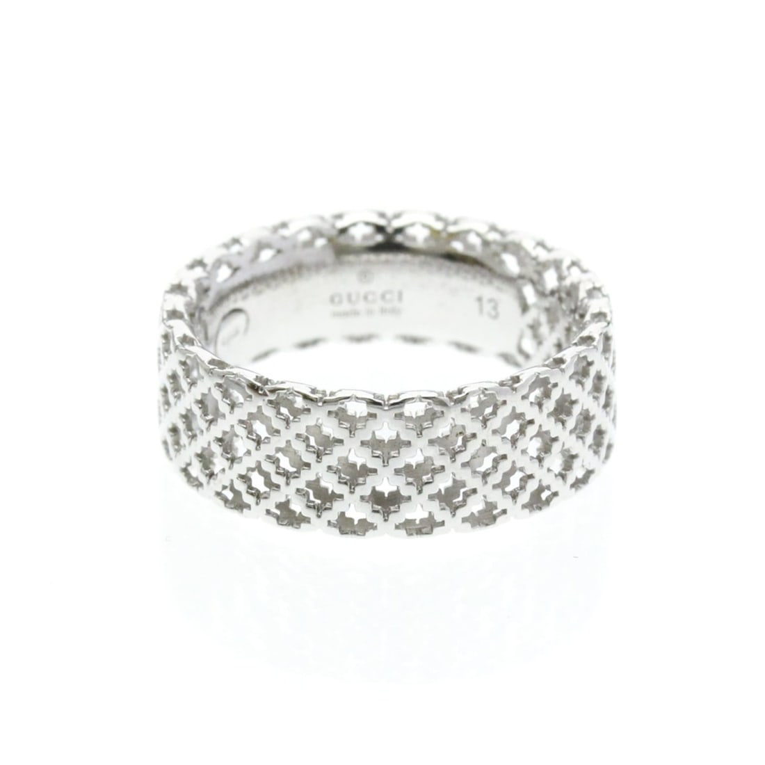 Gucci Diamantissima Ring Platinum Fashion No Stone Band Ring Silver (1 of 20)